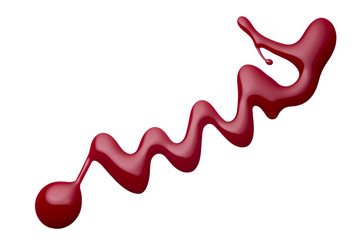 shiny red nail polish spill