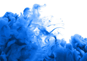 Acrylic colors and ink in water. Abstract background.