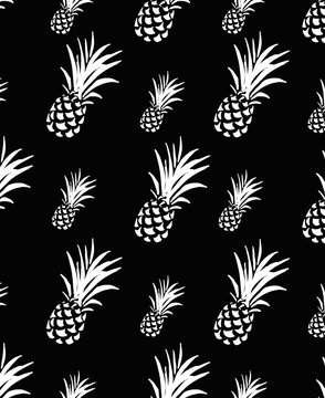 Pineapple pattern in black background