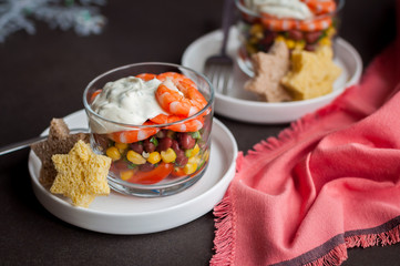 Mexican Prawn Salad with Mayonnaise Dressing