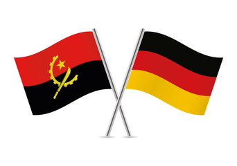 Angola and Germany flags. Vector illustration.