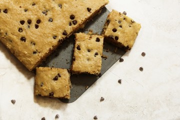Homemade Chocolate Chip blondies