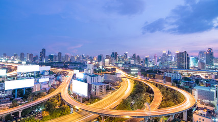 Fototapeta na wymiar Bangkok Expressway and Highway top view