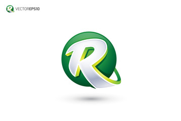 Abstract Letter R Logo - 3D Sphere Logo