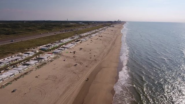 Dutch beach 'Zandvoort' with vacation houses
