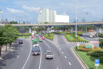 Traffic road / View of traffic road. Movement.