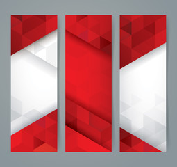 Red and white abstract background banner. Collection banner design.