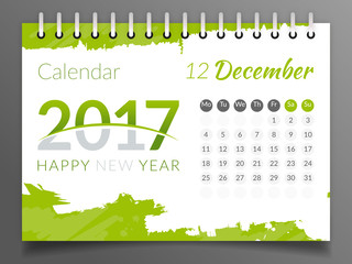 December 2017. Calendar 2017