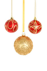 Three Christmas bauble decorations