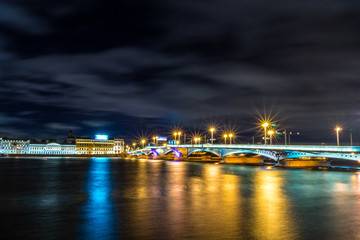 Saint-Petersburg. The bridge over the river Neva.