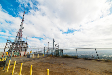 Huge antenna in Mt Lee in Los Angeles