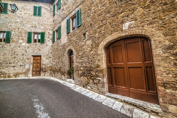 Fototapeta premium empty street in San Quirico d'Orcia