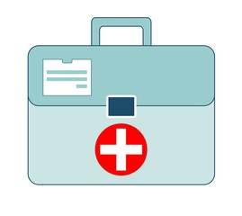 first aid box on white background