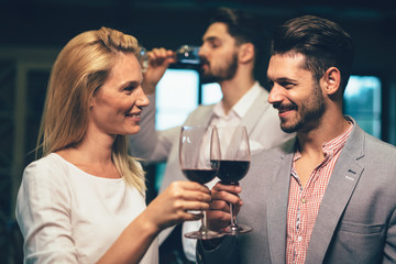 Wine tasting event at winery