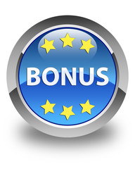 Bonus (stars) icon glossy blue round button