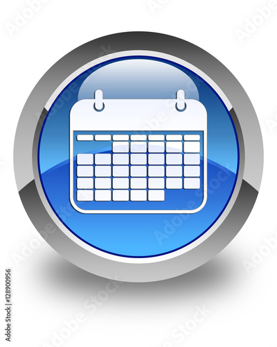 "Calendar icon glossy blue round button" Stock photo and royalty-free