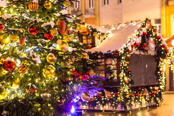 Christmas decorations of the city on Tverskaya Square.