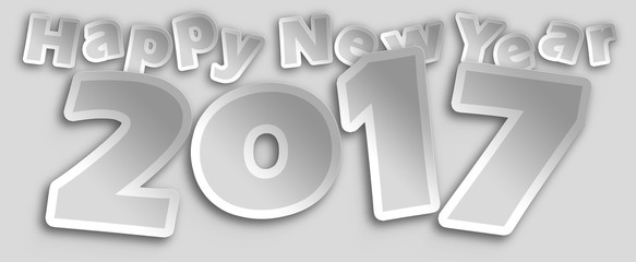 Happy New Year _ 2017 grigio su sfondo grigio