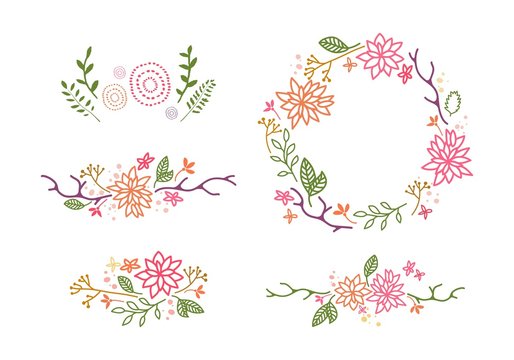 Vector Decor with Flowers