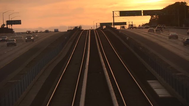 Time lapse of traffic on US 101 at San Francisco, California