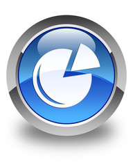 Graph icon glossy blue round button