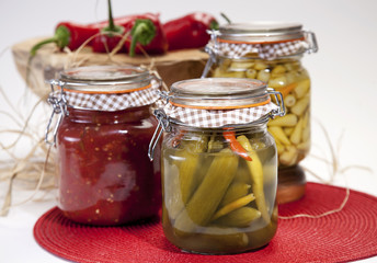 pickles in a glass jar 