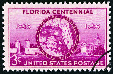 Gates of St. Augustine, Florida State Seal and Capitol (USA 1945)