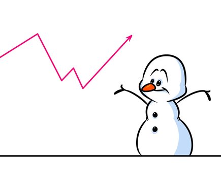 Christmas snowman character schedule success cartoon illustration isolated image