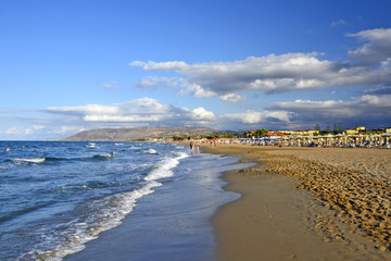 View from the beach of Georgioupolis, Crete - obrazy, fototapety, plakaty