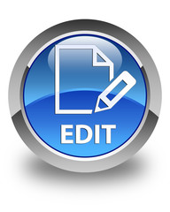 Edit glossy blue round button
