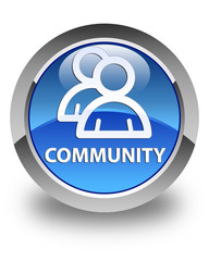 Community (group icon) glossy blue round button