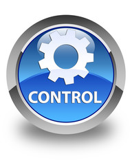Control (settings icon) glossy blue round button