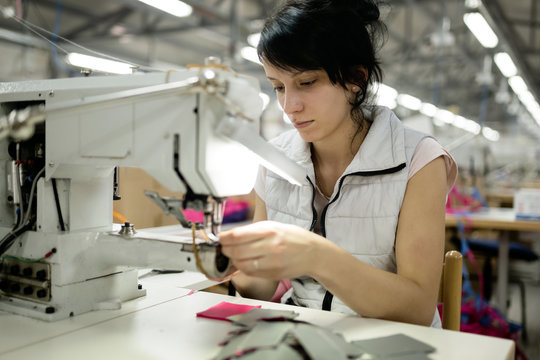 Woman working in textile industry