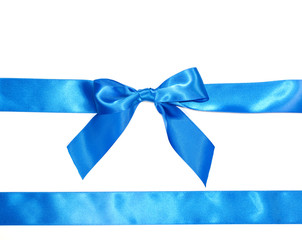 Blue celebratory bow with a blue tape