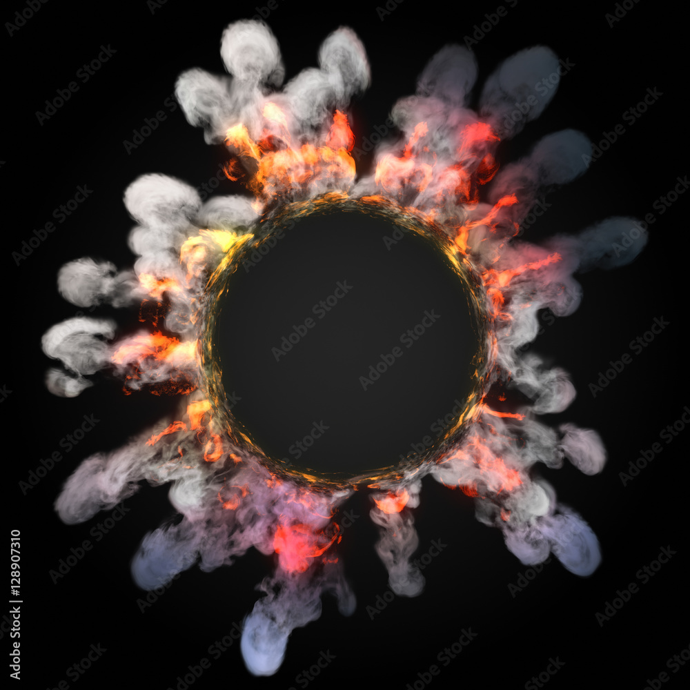 Aufkleber Dust wave move on dark background 3d rendering