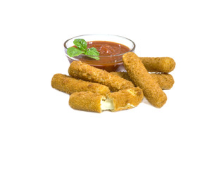 Isolated Mozzarella Cheese Sticks