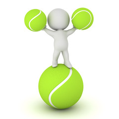3D Character with Tennis Balls
