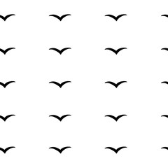 Abstract pattern with birds, v-pattern background, vector illustration, handdrawn birds