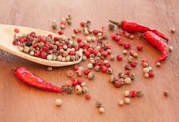 Various types of pepper