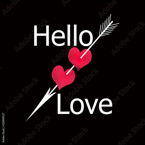 &quot;Valentines day greeting with text and hearts&quot; Stock photo and royalty