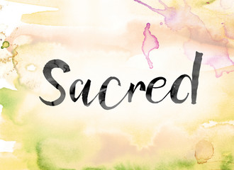 Sacred Colorful Watercolor and Ink Word Art