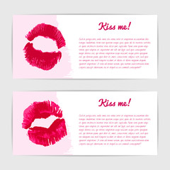 Cute gift cards with pretty pink kisses.