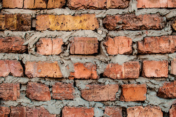 Obraz premium Texture of old red brick wall