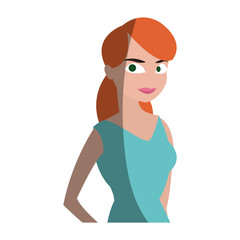 Obraz premium Woman cartoon icon. Girl female avatar person people and human theme. Isolated design. Vector illustration