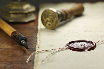 wax seal on document