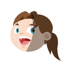 Girl cartoon icon. Kid childhood little and people theme. Isolated design. Vector illustration