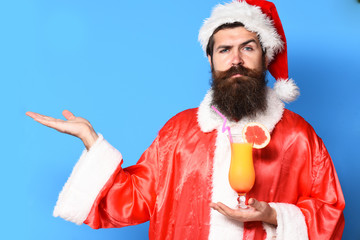 handsome bearded santa claus man