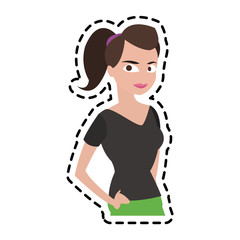 Woman cartoon icon. Girl female avatar person people and human theme. Isolated design. Vector illustration