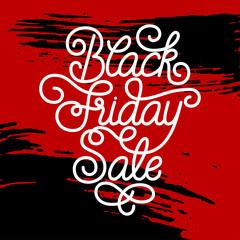 Holiday gift card with hand lettering Black Friday Sale on grunge background
