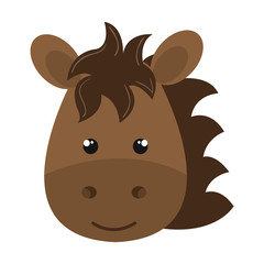 cute little horse animal character vector illustration design